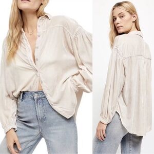WE THE FREE PEOPLE LA Luna Velvet Button Down
